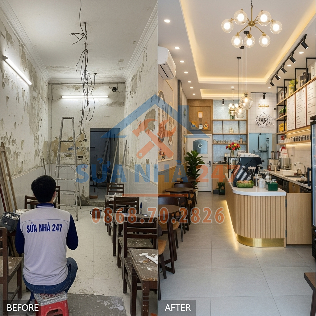 Dịch vụ thiết kế nâng cấp quán cafe trà sữa tại Hà Nội