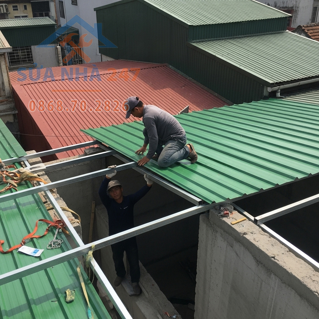Dịch vụ thi công mái tôn theo khu vực tại Hà Nội